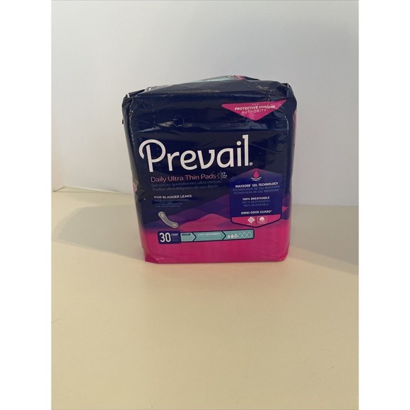 Prevail Daily Ultra Thin Pads Incontinence for Bladder Leaks 30ct New in Package - Picture 1 of 8